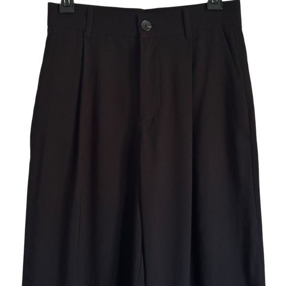 NWT ZARA WIDE LEG VISCOSE BLEND LIGHTWEIGHT BLACK PANTS SIZE SMALL - Picture 5 of 13